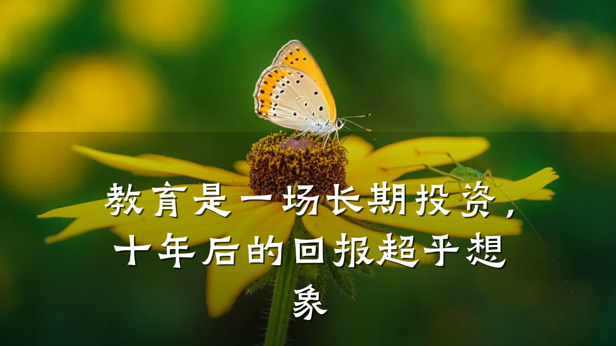 教育是一场长期投资，十年后的回报超乎想象